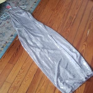 Silver/lavender super sparkly vintage 90's evening gown